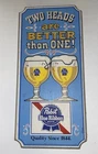 Vintage Pabst Blue Ribbon Beer PBR compressed wood bar advertising sign 24”