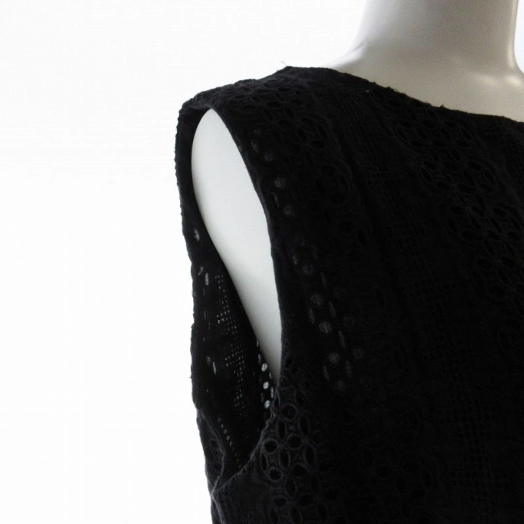 VETEMENTS Abito smanicato Plain People lungo pizzo 38 nero 085 54074 EE spalla usat