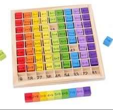 Wooden Montessori Multiplication Board 10x10 Math Game Times Table for Kids