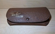 Bausch  Lomb Ray-Ban Vintage Leather Sun Glasses Brown Case