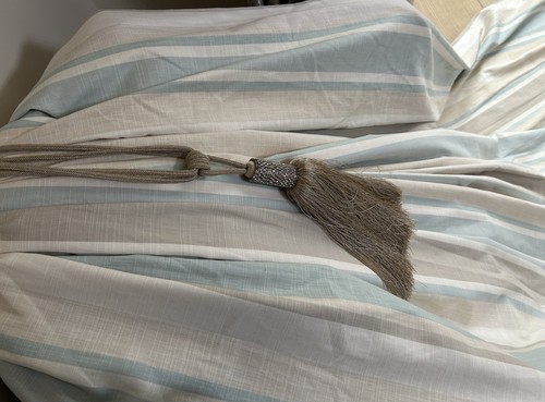 LOVELY LAURA ASHLEY AWNING STRIPE CURTAINS - Picture 9 of 13