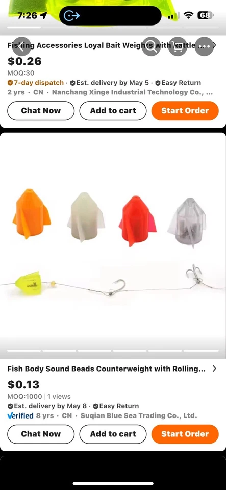 Señuelo de pesca en línea con cuentas giratorias de sonajero bagre lubina muskie aparejo en alta mar Foto 2 de 2