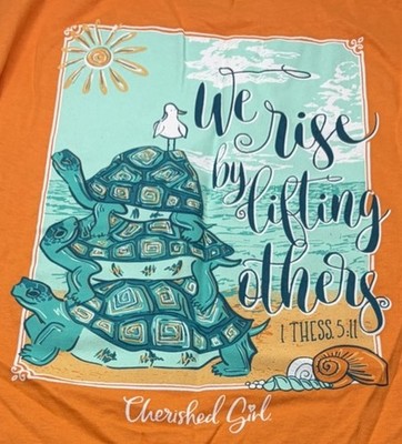Cherished Girl by Kērussō Orange 1 Thessalonians Sea Theme Tee Shirt Sz. 3X NWT 