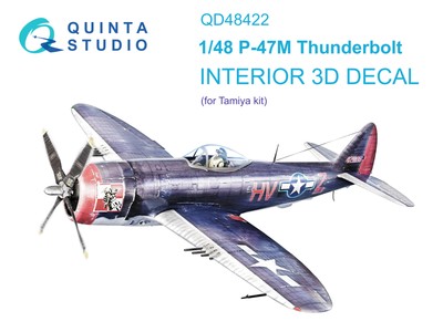 Quinta Studio 1/48 P-47M Thunderbolt 3D-gedrucktes & farbiges Interieur...