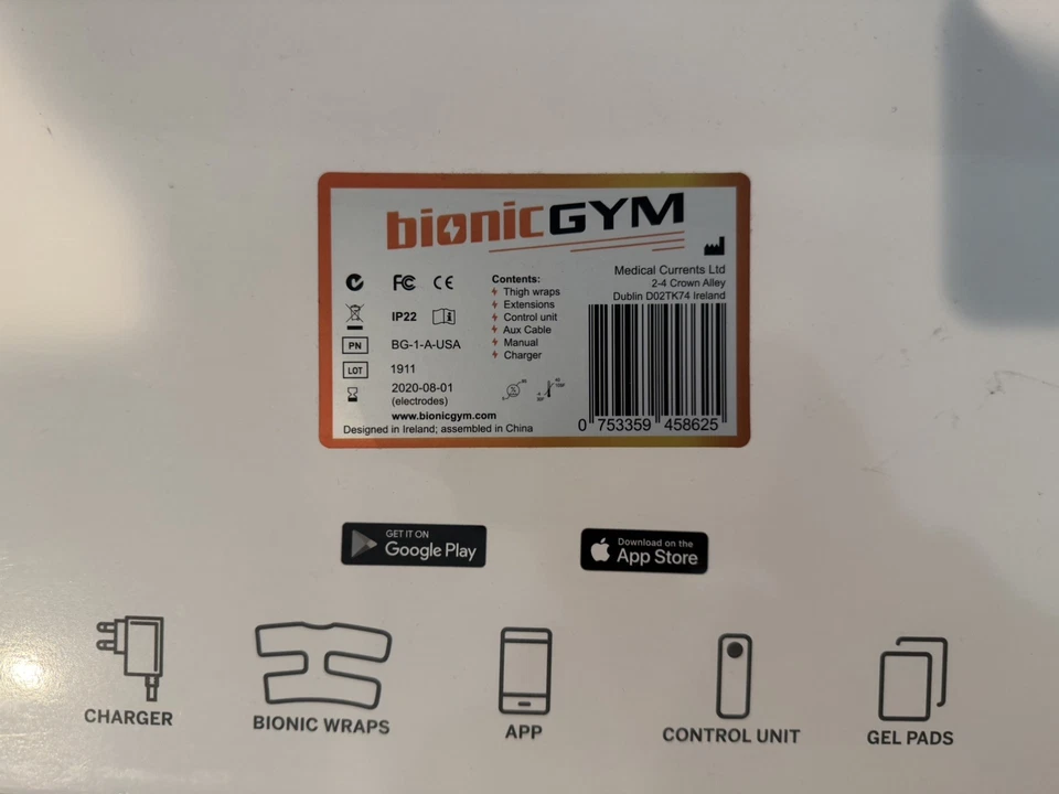 Bionic Gym Completo Original Caja Paquete Set Cargador Cable Envolturas y más Foto 2 de 4