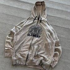 Vintage Element Skateboards Zip Up Hoodie Grey Marl Embroidered Logo Mens Medium