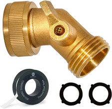 Garden Hose Elbow with Solid Brass 45 Degree 3/4" FHT X 3/4" MHT with On/Off Shu