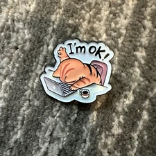 Cat Enamel Pin Computer Cat Tech Ginger Funny Brooch Backpack Cat Lady Gift New