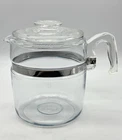 VTG PYREX Flameware Clear Glass Percolator Coffee POT & LID ONLY 9Cup 1950s-60s
