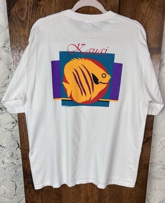 Crazy Shirts Unisex Large VTG Hawaii Tropical Fish Double Sided Surfer Island