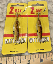 Lotto 2 nuove esche vintage Wittmann Z-Ray 1/4 oz esche da pesca trota marrone ZRay