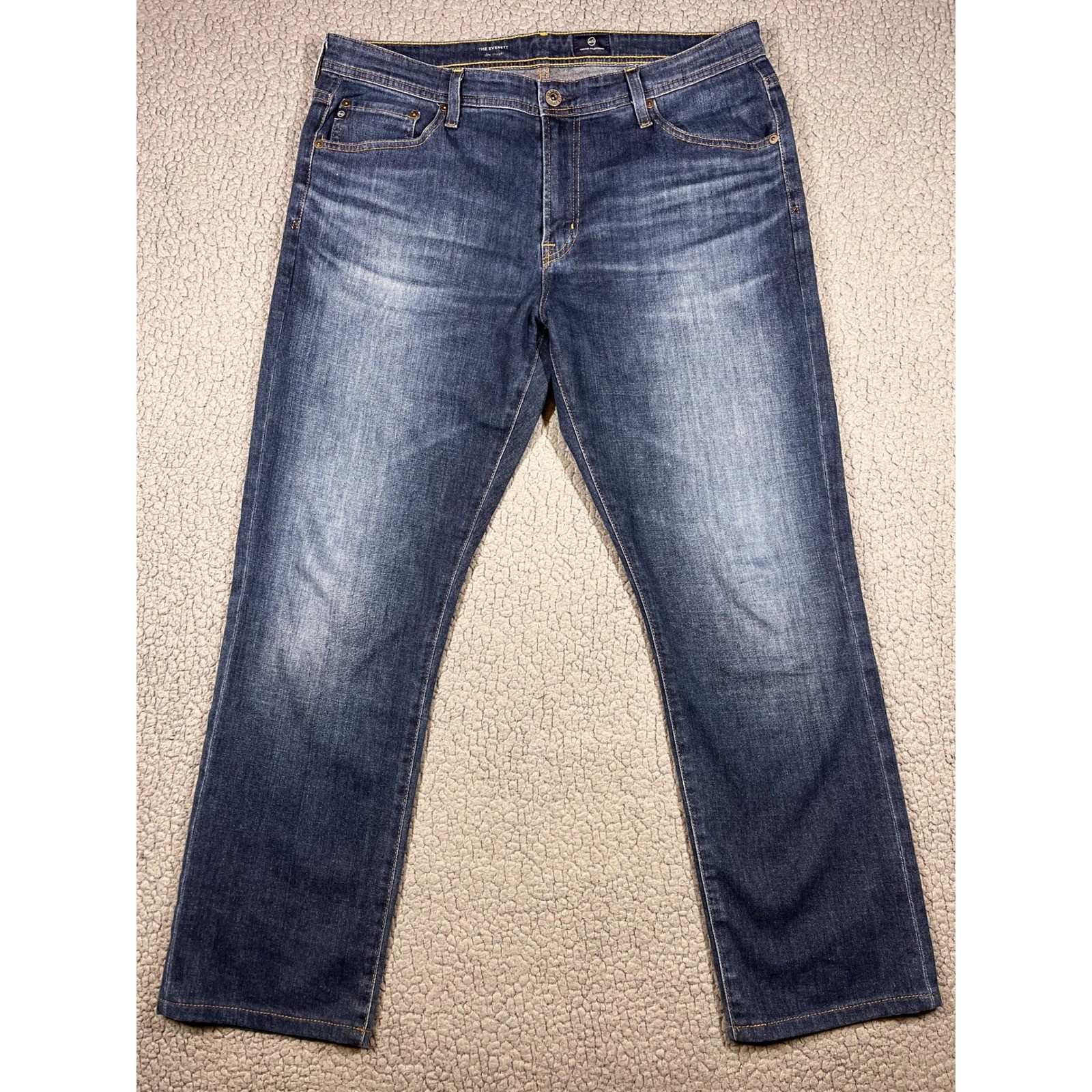 AG Adriano Goldschmied Mens The Everett Slim Straight Blue Jeans 35x32 (36x28)