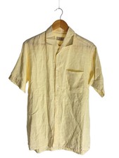 HERMES Open Collar Shirt 15.5 Yellow