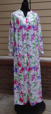 David Brown California I.Magnin Lily Floral Pleated Zipper Size M House Coat
