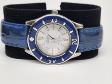 Ecclissi Ladies Sterling Silver Case & Genuine Leather Strap Watch - New Battery