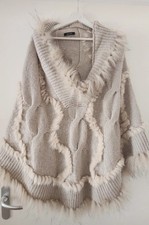 Elena Mirò Mantella poncho volpe murmasky avorio+ Spilla Omaggio 