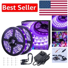 Safe 12V Flexible Blacklight Strip Kit - Linkable 40 Ft LED Lighting Solution