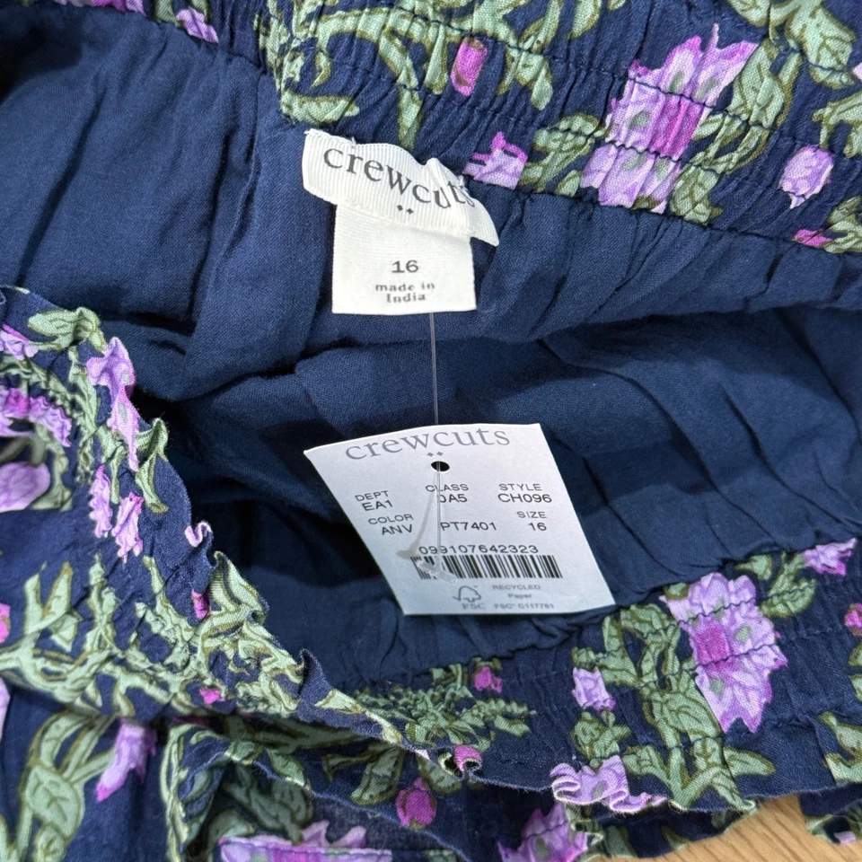 Crewcuts J.Crew Navy Floral Tiered Skirt Girls Size 16 Cottagecore Preppy NWT - Image 4 of 4