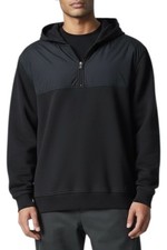 Michael Kors Men's Quarter Zip Hooded Pullover Sweatshirt Size M Black
