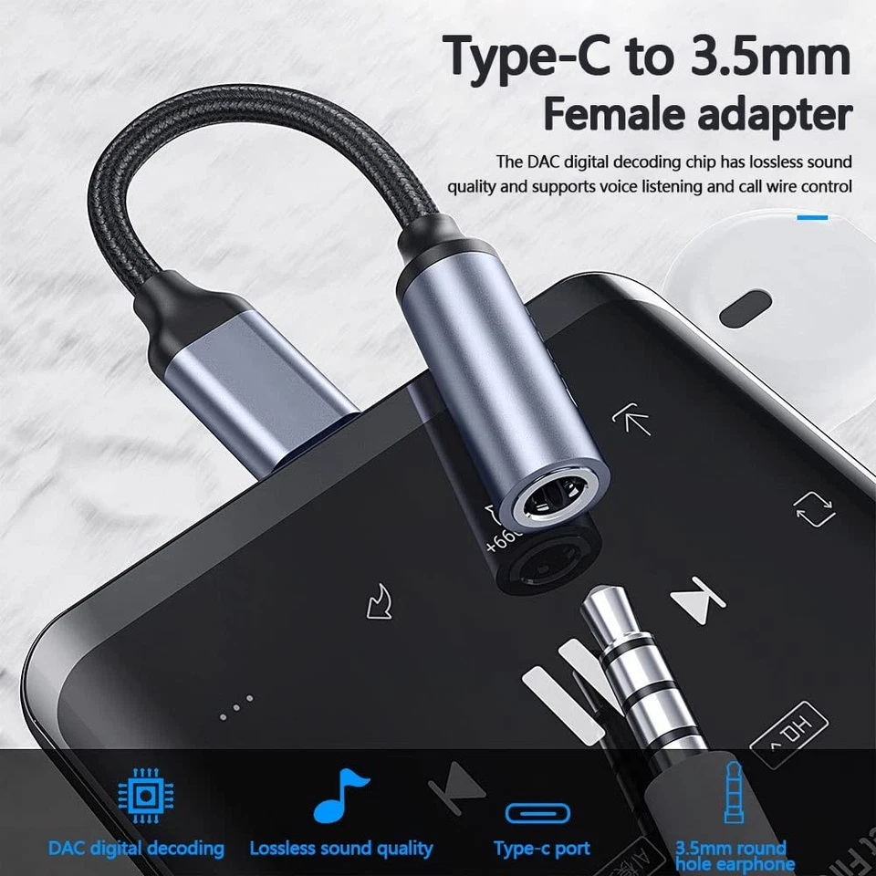 Adattatore USB C a Jack per Cuffie 3.5 mm Adattatore USB Type C Connettore Jack - Immagine 3 di 4