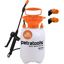 PetraTools HD101 Garden Pump Sprayer, 52-in Long Hose  2 Nozzles, 1 Gallon