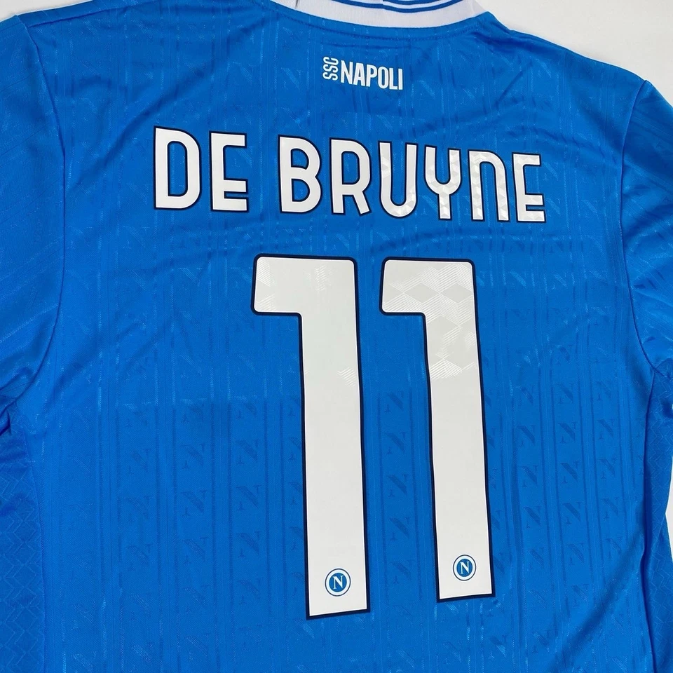 Camiseta de futebol Napoli 25/26 terceira manga curta De Brunye #11 masculina todos os tamanhos - Imagem 4 de 4