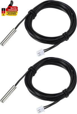 PATIKIL 10K NTC Temperatursensor, 2 Stück 79 Zoll 1% 3740 Wasserdichter Kupfer-T