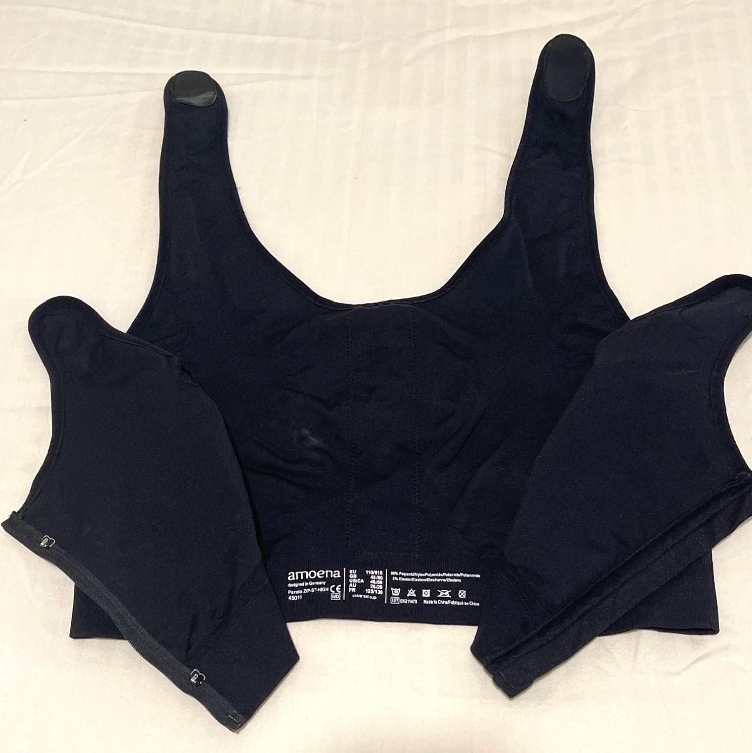 Compression Bra Black Front-Zip Post-Surgery Amoe… - image 2