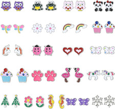 20 Pairs Hypoallergenic Stud Earrings Set for Girls Jewelry Gifts for Girls Kids