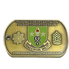 Fort Ft Jackson Challenge Coin Dog Tag Training Support Battalion Soldier Token