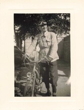 ANCIENNE PHOTOGRAPHIE UN HOMME ET SON VÉLO