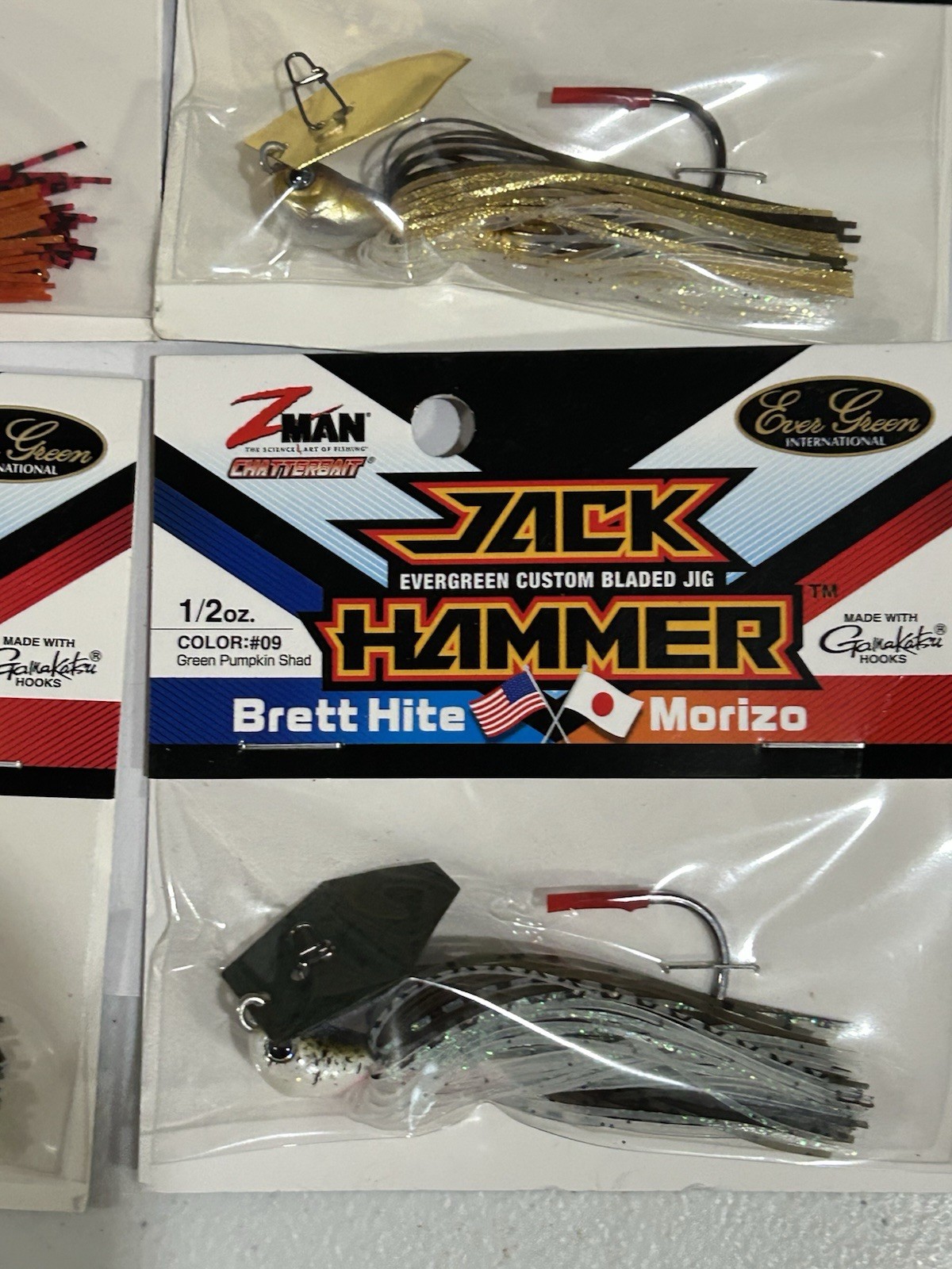 LOT OF 4 Z-MAN CHATTERBAIT JACK HAMMER  1/2OZ LURES 4 DIFFERENT COLORS NIPS - Image 5