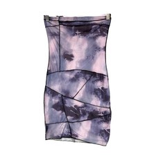 Princess Polly Dress Womens 8 Purple Mesh Bodycon Mini Strapless Tie Dye Tatum