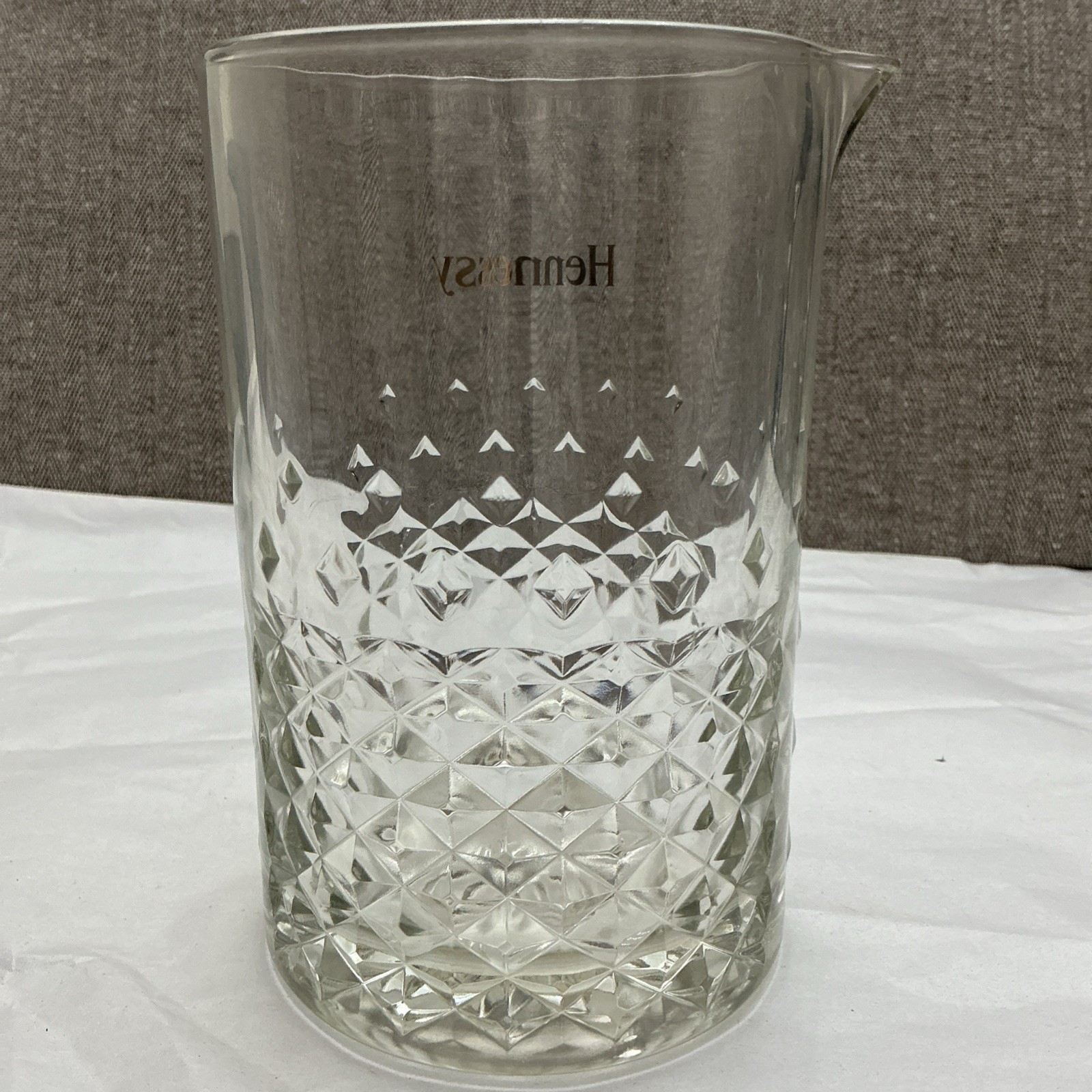 Libbey Branded Hennessy Cognac Crystal Diamond-Cut Pattern Mixing Pitcher