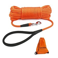 lynxking Check Cord Dog Leash Long Lead Training rope3/8"x30', Orange