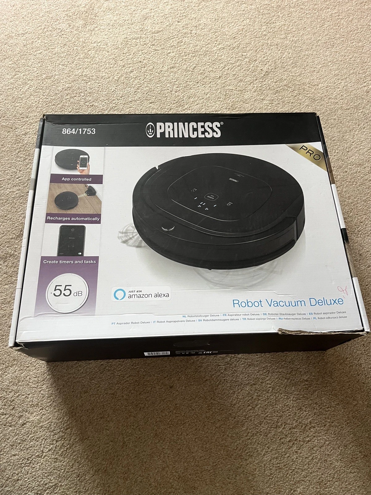 Princess Robot Vacuum Deluxe Pro 01.339000 – App Control, Auto Recharge No Cable
