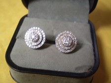 Pair of 10K Yellow Gold Ladies 51 Diamond Circle Earrings w/Backs 2.8 grams