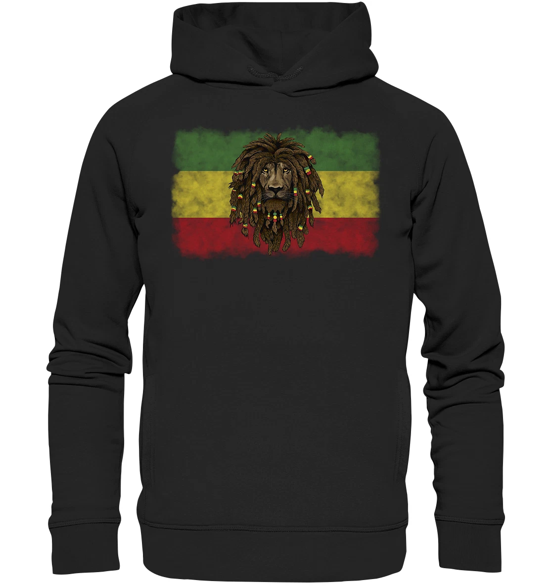 LOEWE Felpa con cappuccio Rasta Leone Rastafari Bandiera Reggae Jah misto cotone biologico