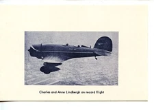 Historic Picture-Charles Lindbergh-Transcontinental Flight-Vintage Postcard
