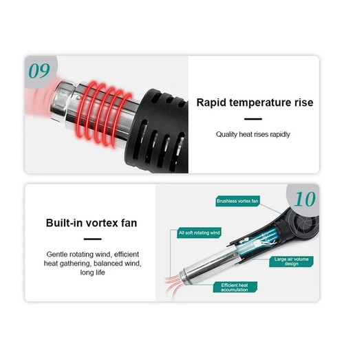 QUICK 2008D+ Desoldering Rework Station Hot Air Gun For Mobile Phone Repair 220V - 第 10/12 張圖片