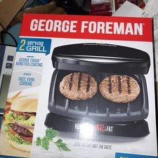 George Foreman Compact 2 Serving Grill Nonstick GR10B