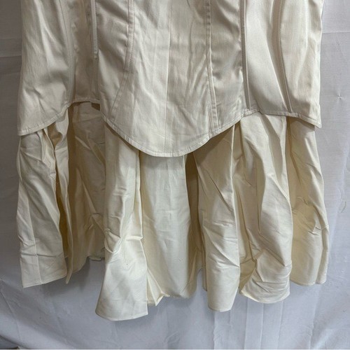 ASOS DESIGN Mini abito gonna intera corsetto curvo bianco antico taglia 18 - Foto 3 di 12