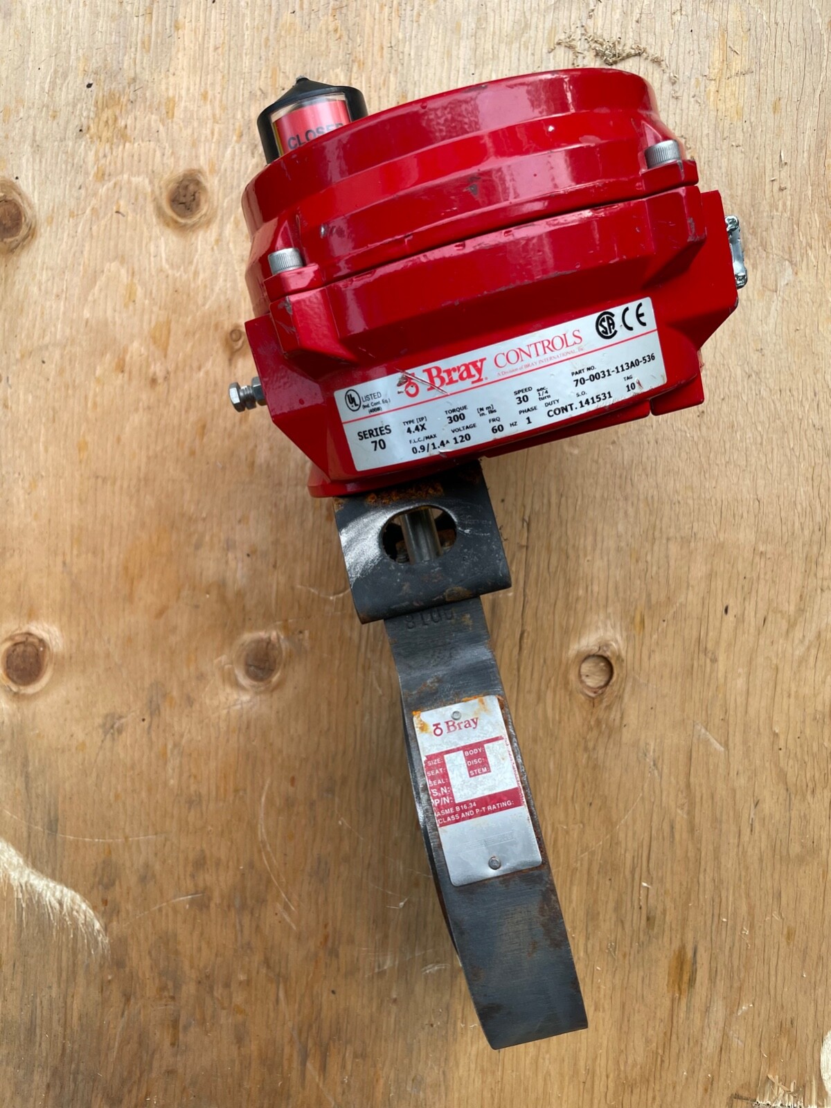 Bray 3" 300lbs CS lug butterfly valve 43030011001466 w/S70 electric