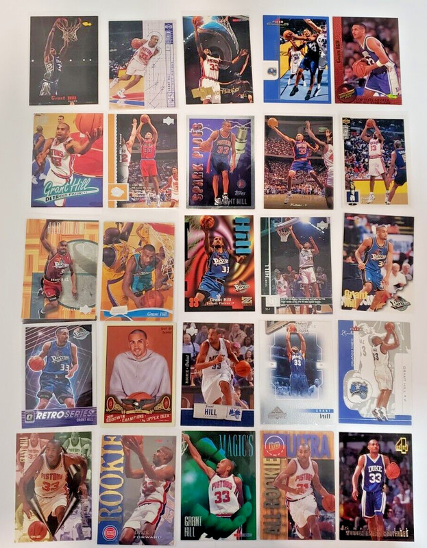25 Grant Hill cards 2 RC Duke Detroit Pistons See List
