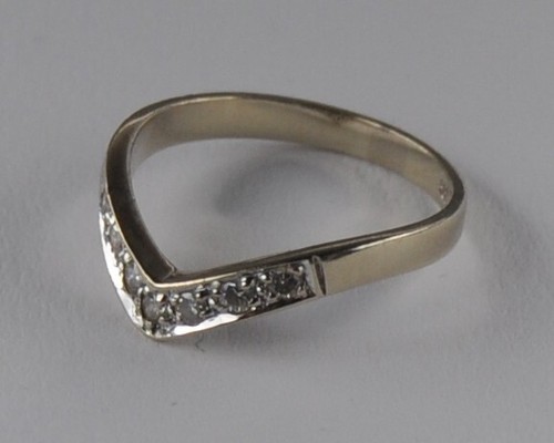 Weißgold Memory Eternity Brillant Diamant Ring mit Spitze 0.3 Carat 585 Gold - Bild 5 von 5