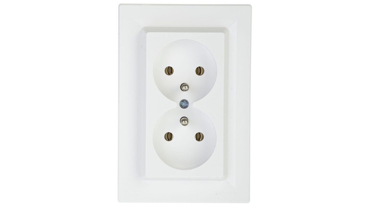 ASFORA Doppelsteckdose Z/u Weiß – EPH9800221, Von Schneider Electric