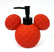 RESIN RED LOGO 3D MICKEY,MINNIE MOUSE DISNEY SPHERE SOAP DISPENSER,BLACK PUMP