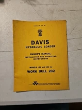 VTG 1959 Massey Ferguson Davis Hydraulic Loader Work Bull 101-102 Owners Manual