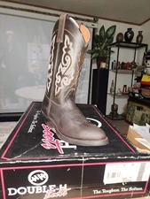 Women’s Western Double H Leather Boots DH 1702  SIZES 6M  NEW IN BOX 