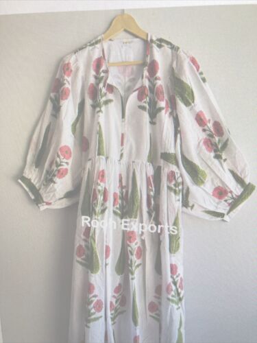 Floral Hand Block Print Kyra Midi Dress